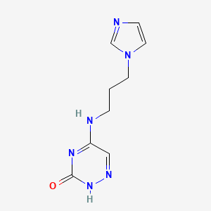 molecular formula C9H12N6O B7754016 5-(3-imidazol-1-ylpropylamino)-2H-1,2,4-triazin-3-one 