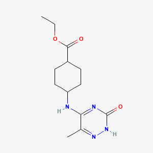 ethyl 4-[(6-methyl-3-oxo-2H-1,2,4-triazin-5-yl)amino]cyclohexane-1-carboxylate