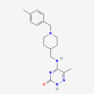 6-methyl-5-[[1-[(4-methylphenyl)methyl]piperidin-4-yl]methylamino]-2H-1,2,4-triazin-3-one