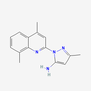 molecular formula C15H16N4 B7754076 2-(4,8-Dimethylquinolin-2-yl)-5-methylpyrazol-3-amine 