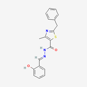 molecular formula C19H17N3O2S B7754138 2-benzyl-N-[(E)-(2-hydroxyphenyl)methylideneamino]-4-methyl-1,3-thiazole-5-carboxamide 