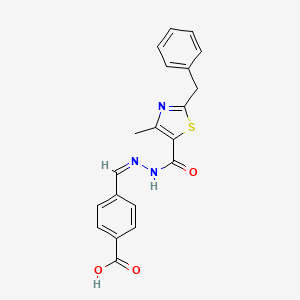 molecular formula C20H17N3O3S B7754142 4-[(Z)-[(2-benzyl-4-methyl-1,3-thiazole-5-carbonyl)hydrazinylidene]methyl]benzoic acid 