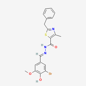 molecular formula C20H18BrN3O3S B7754148 2-benzyl-N-[(E)-(3-bromo-4-hydroxy-5-methoxyphenyl)methylideneamino]-4-methyl-1,3-thiazole-5-carboxamide 