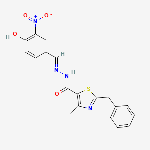 2-benzyl-N-[(E)-(4-hydroxy-3-nitrophenyl)methylideneamino]-4-methyl-1,3-thiazole-5-carboxamide