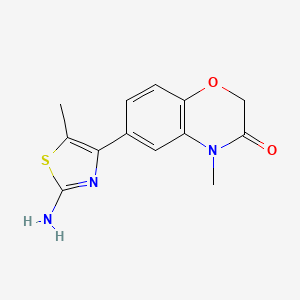 molecular formula C13H13N3O2S B7754186 6-(2-amino-5-methyl-1,3-thiazol-4-yl)-4-methyl-3,4-dihydro-2H-1,4-benzoxazin-3-one 