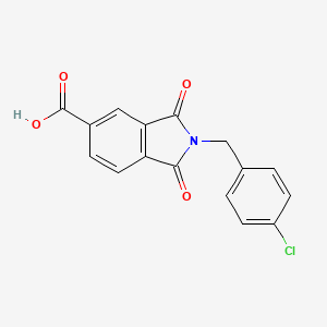molecular formula C16H10ClNO4 B7754227 2-(4-Chlorobenzyl)-1,3-dioxo-5-isoindolinecarboxylic acid, AldrichCPR 