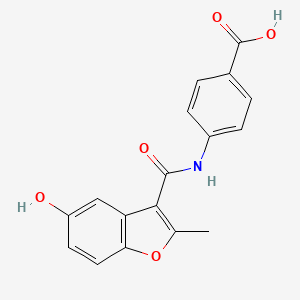 molecular formula C17H13NO5 B7754238 4-[(5-Hydroxy-2-methyl-1-benzofuran-3-carbonyl)amino]benzoic acid 