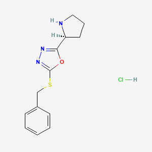 molecular formula C13H16ClN3OS B7754332 2-Benzylsulfanyl-5-(S)-pyrrolidin-2-yl-[1,3,4]oxadiazole 