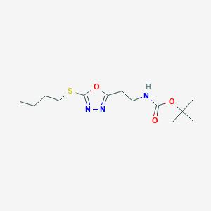 molecular formula C13H23N3O3S B7754347 Tert-butyl (2-(5-(butylthio)-1,3,4-oxadiazol-2-yl)ethyl)carbamate CAS No. 842971-80-6