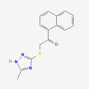 molecular formula C15H13N3OS B7754407 2-((5-methyl-4H-1,2,4-triazol-3-yl)thio)-1-(naphthalen-1-yl)ethanone 
