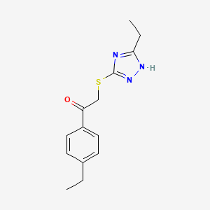 molecular formula C14H17N3OS B7754410 1-(4-ethylphenyl)-2-[(5-ethyl-4H-1,2,4-triazol-3-yl)sulfanyl]ethanone 
