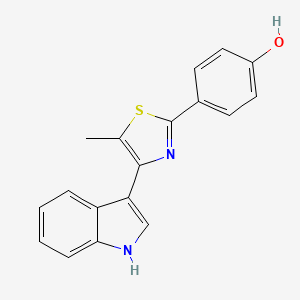 molecular formula C18H14N2OS B7754469 4-[4-(1H-indol-3-yl)-5-methyl-1,3-thiazol-2-yl]phenol 