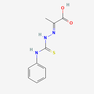 molecular formula C10H11N3O2S B7754486 (2E)-2-(phenylcarbamothioylhydrazinylidene)propanoic acid 