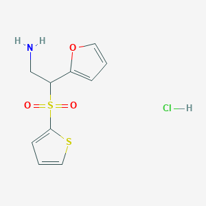 molecular formula C10H12ClNO3S2 B7754557 2-(Furan-2-yl)-2-(thiophen-2-ylsulfonyl)ethanamine hydrochloride 