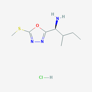 molecular formula C8H16ClN3OS B7754565 (1S)-2-methyl-1-[5-(methylsulfanyl)-1,3,4-oxadiazol-2-yl]butan-1-amine hydrochloride 