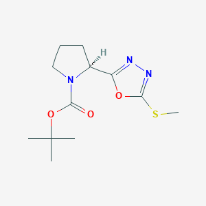 molecular formula C12H19N3O3S B7754568 tert-butyl (2S)-2-[5-(methylthio)-1,3,4-oxadiazol-2-yl]pyrrolidine-1-carboxylate 