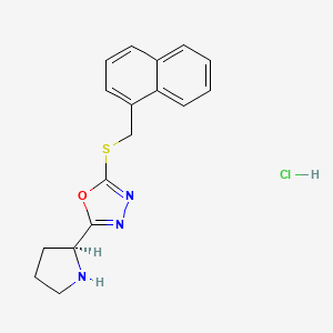 molecular formula C17H18ClN3OS B7754582 2-(naphthalen-1-ylmethylsulfanyl)-5-[(2S)-pyrrolidin-2-yl]-1,3,4-oxadiazole;hydrochloride 