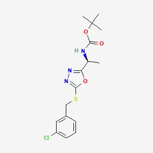 molecular formula C16H20ClN3O3S B7754590 tert-butyl ((1S)-1-{5-[(3-chlorobenzyl)thio]-1,3,4-oxadiazol-2-yl}ethyl)carbamate 