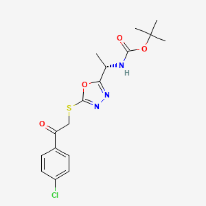 tert-butyl [(1S)-1-(5-{[2-(4-chlorophenyl)-2-oxoethyl]sulfanyl}-1,3,4-oxadiazol-2-yl)ethyl]carbamate