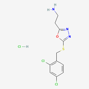 molecular formula C11H12Cl3N3OS B7754600 2-(5-((2,4-Dichlorobenzyl)thio)-1,3,4-oxadiazol-2-yl)ethanamine hydrochloride 