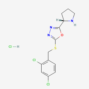 2-[(2,4-dichlorophenyl)methylsulfanyl]-5-[(2S)-pyrrolidin-2-yl]-1,3,4-oxadiazole;hydrochloride