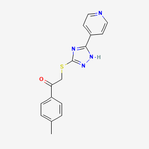 molecular formula C16H14N4OS B7754634 1-(4-methylphenyl)-2-[(5-pyridin-4-yl-4H-1,2,4-triazol-3-yl)thio]ethanone 