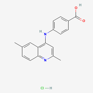 molecular formula C18H17ClN2O2 B7754661 4-[(2,6-dimethylquinolin-4-yl)amino]benzoic Acid Hydrochloride 