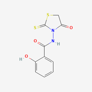 molecular formula C10H8N2O3S2 B7754664 2-hydroxy-N-(4-oxo-2-sulfanylidene-1,3-thiazolidin-3-yl)benzamide 