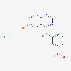 molecular formula C15H11BrClN3O2 B7754703 3-[(6-bromoquinazolin-4-yl)amino]benzoic Acid Hydrochloride 