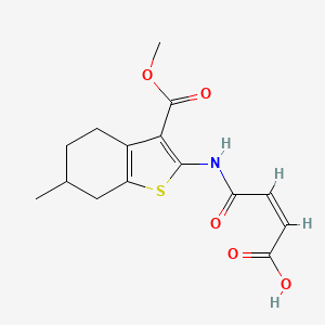 molecular formula C15H17NO5S B7754727 (Z)-4-[(3-methoxycarbonyl-6-methyl-4,5,6,7-tetrahydro-1-benzothiophen-2-yl)amino]-4-oxobut-2-enoic acid 