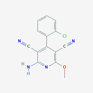 molecular formula C14H9ClN4O B7754730 2-Amino-4-(2-chlorophenyl)-6-methoxypyridine-3,5-dicarbonitrile 