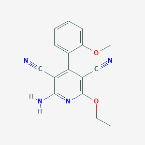 molecular formula C16H14N4O2 B7754742 2-Amino-6-ethoxy-4-(2-methoxyphenyl)pyridine-3,5-dicarbonitrile 