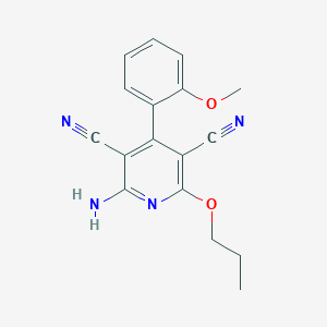 molecular formula C17H16N4O2 B7754748 2-Amino-4-(2-methoxyphenyl)-6-propoxypyridine-3,5-dicarbonitrile 