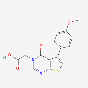 molecular formula C15H12N2O4S B7754749 2-[5-(4-Methoxyphenyl)-4-oxothieno[2,3-d]pyrimidin-3-yl]acetic acid 