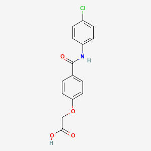 molecular formula C15H12ClNO4 B7754759 {4-[(4-Chlorophenyl)carbamoyl]phenoxy}acetic acid 