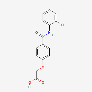 molecular formula C15H12ClNO4 B7754769 2-{4-[(2-Chlorophenyl)carbamoyl]phenoxy}acetic acid 