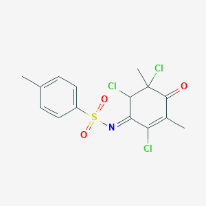 molecular formula C15H14Cl3NO3S B7754801 (NE)-4-methyl-N-(2,5,6-trichloro-3,5-dimethyl-4-oxocyclohex-2-en-1-ylidene)benzenesulfonamide 