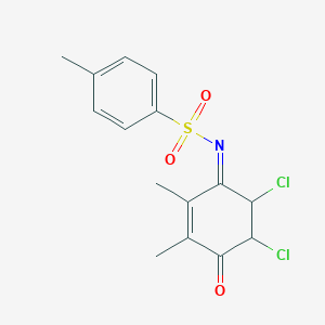 molecular formula C15H15Cl2NO3S B7754809 (NE)-N-(5,6-dichloro-2,3-dimethyl-4-oxocyclohex-2-en-1-ylidene)-4-methylbenzenesulfonamide 