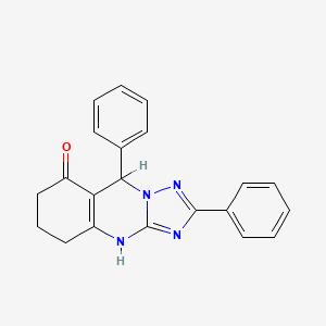 molecular formula C21H18N4O B7754845 2,9-diphenyl-5,6,7,9-tetrahydro-1H-[1,2,4]triazolo[5,1-b]quinazolin-8-one 