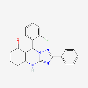 molecular formula C21H17ClN4O B7754867 9-(2-chlorophenyl)-2-phenyl-5,6,7,9-tetrahydro[1,2,4]triazolo[5,1-b]quinazolin-8(4H)-one 
