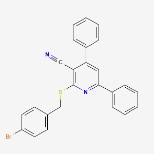 molecular formula C25H17BrN2S B7754871 2-[(4-Bromophenyl)methylsulfanyl]-4,6-diphenylpyridine-3-carbonitrile 