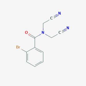 molecular formula C11H8BrN3O B7754873 2-bromo-N,N-bis(cyanomethyl)benzamide 
