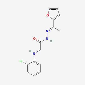 molecular formula C14H14ClN3O2 B7754877 2-[(2-chlorophenyl)amino]-N'-[1-(2-furyl)ethylidene]acetohydrazide 