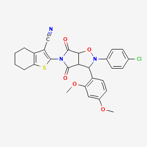 2-[2-(4-chlorophenyl)-3-(2,4-dimethoxyphenyl)-4,6-dioxohexahydro-5H-pyrrolo[3,4-d][1,2]oxazol-5-yl]-4,5,6,7-tetrahydro-1-benzothiophene-3-carbonitrile