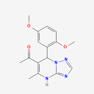 molecular formula C16H18N4O3 B7754898 1-[7-(2,5-Dimethoxyphenyl)-5-methyl-4,7-dihydro[1,2,4]triazolo[1,5-a]pyrimidin-6-yl]ethanone 