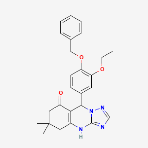 9-(3-Ethoxy-4-phenylmethoxyphenyl)-6,6-dimethyl-4,5,7,9-tetrahydro-[1,2,4]triazolo[5,1-b]quinazolin-8-one