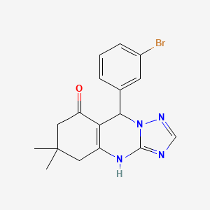 molecular formula C17H17BrN4O B7754928 9-(3-bromophenyl)-6,6-dimethyl-5,6,7,9-tetrahydro[1,2,4]triazolo[5,1-b]quinazolin-8(4H)-one 