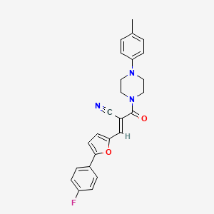 (E)-3-[5-(4-fluorophenyl)furan-2-yl]-2-[4-(4-methylphenyl)piperazine-1-carbonyl]prop-2-enenitrile