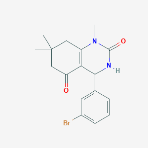 molecular formula C17H19BrN2O2 B7754941 4-(3-Bromophenyl)-3,4,7,8-tetrahydro-1,7,7-trimethylquinazoline-2,5(1H,6H)-dione 