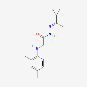 molecular formula C15H21N3O B7754975 N'-(1-cyclopropylethylidene)-2-[(2,4-dimethylphenyl)amino]acetohydrazide 